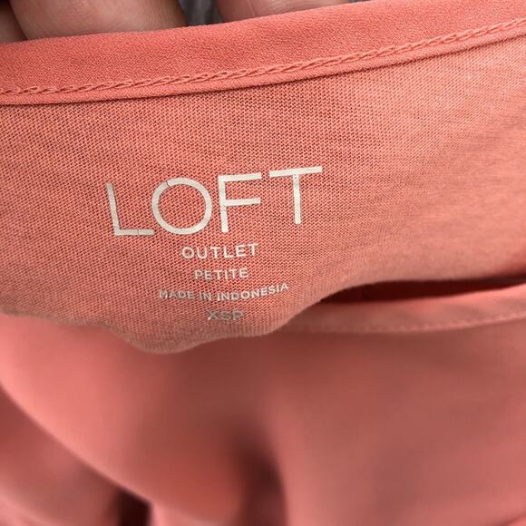 Loft Outlet Mixed Media Ruffle Sleeve Blouse - Picture 2 of 6